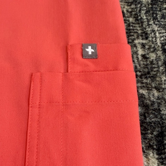 Figs Women's Pants in Hot Coral, Small Tall - Picture 6 of 11